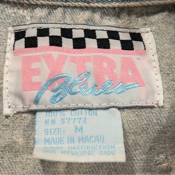 Vintage 1980s Hand Beaded and Embellished Extra Blues Jean Jacket Size M - Picture 7 of 16